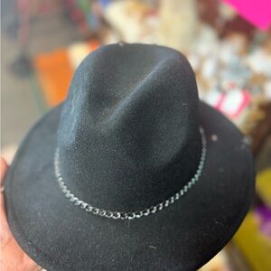 Midnight Black and red underlay fedora